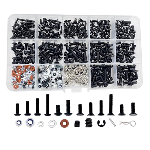 500pcs RC Screws Kit,RC Screws for Traxxas Arrma Axial Redcat HPS SCX10 1/8 1/10 1/12 1/16 Scale RC...