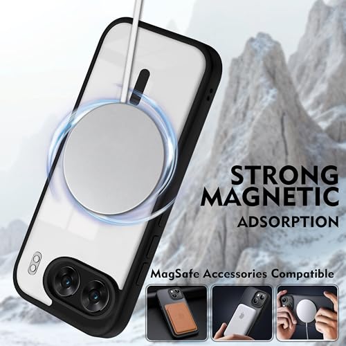 Image of V-TAN Back Cover for Oneplus Nord 4 5G Compatible Case, Matte Finish Transparent Magnetic Case, TPU, Camera Protective Shockproof Cover (Black)