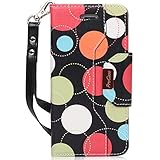 ProCase iPhone 8 iPhone 7 Wallet Case, Stylish Folio Flip Card Case Stand Cover for Apple iPhone 7 / iPhone 8, with Kickstand Card Holder -Circles