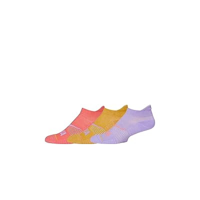 Hoka No Show Run Socks 3 Pack Quarter Length Socks Shoes Aster Flower/Varsity Yellow/Grapefruit