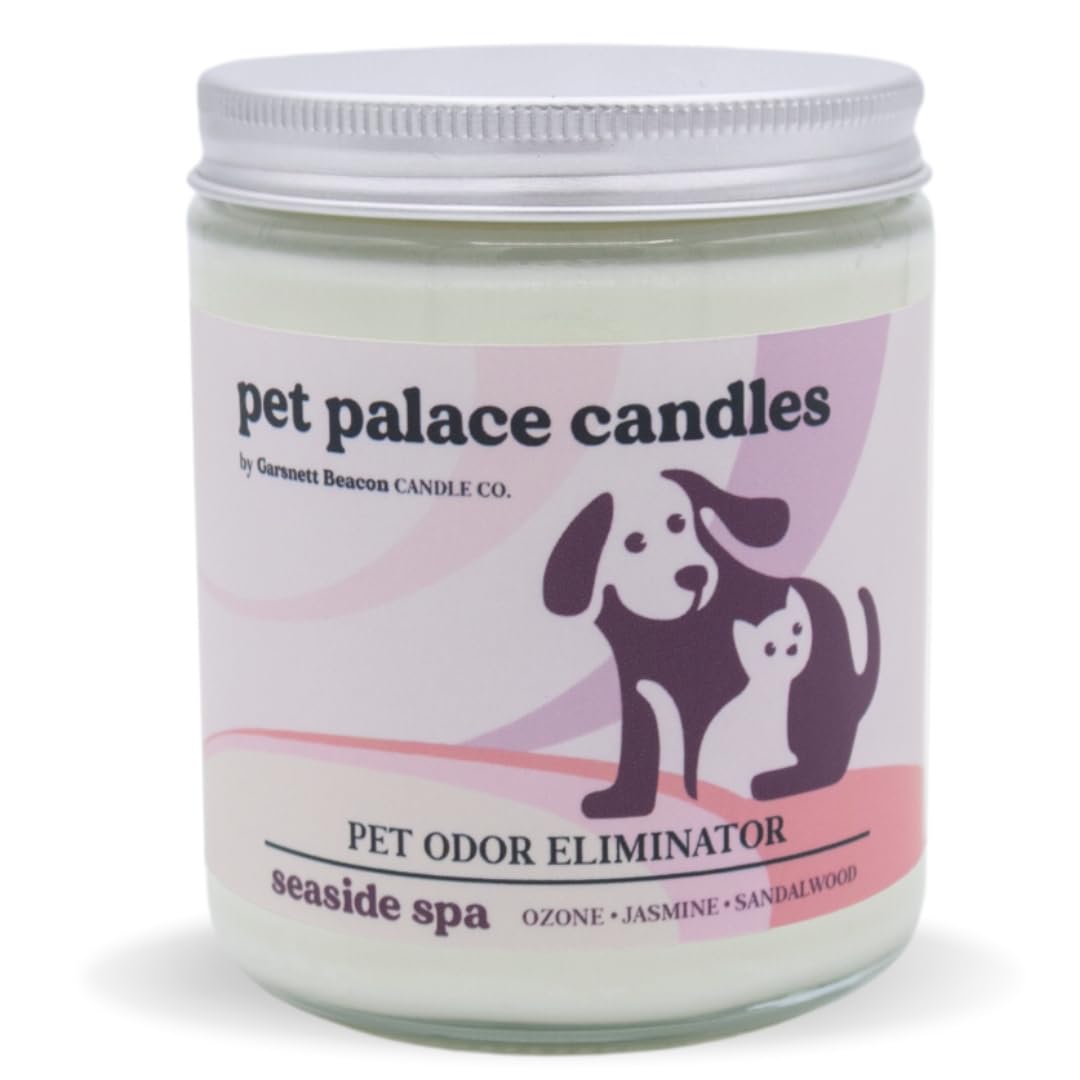 Pet Palace Candles - Odor Eliminator Candle, Incredible Scents - 100% Soy - Neutrolizer Eliminates Odors from Pets, Smoke, Urine, and More. Eco-Friendly and Non-Toxic (Seaside Spa)