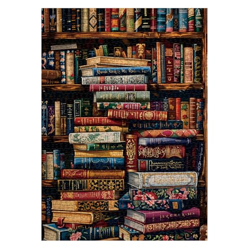 Rompecabezas Jigsaw Vintage Biblioteca 1000 Piezas para Adultos, Puzzle Artístico Desafiante con Pintura Estética miniatura 2