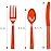 DecorRack Plastic Cutlery Set, Orange Colored Plastic Silverware Sets for Parties, 96 Piece Bulk Heavy Duty Utensils (Orange, 96 Pieces)