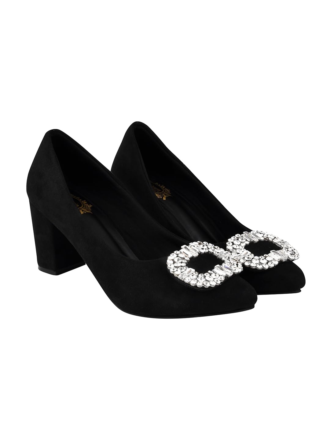 shoetopia Rhinestone Buckle Detailed Pumps for Women & Girls-picture-31