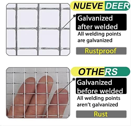 Miniatura 3 de Nueve Deer Paño de hardware galvanizado de 14 de pulgada 36 x 100 pies de calibre 23 - galvanizado en caliente después de la soldadura - Chciken