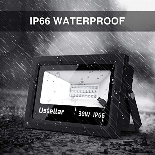 Ustellar 2 Pack 30W RGB LED Color Changing Flood Lights Indoor Outdoor Colored Floodlight Remote IP66 Waterproof Color Lights Outside Dimmable Wall Wash Light Halloween Party Landscape Stage Lighting