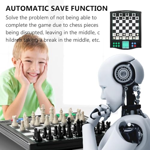 Inteligentna elektroniczna tablica szachowa z wyświetlaczem LCD, przenośny zestaw szachów podróżnych dla dorosłych dzieci, AI Chess Game Learning Toy, Magnetyczne kawałki