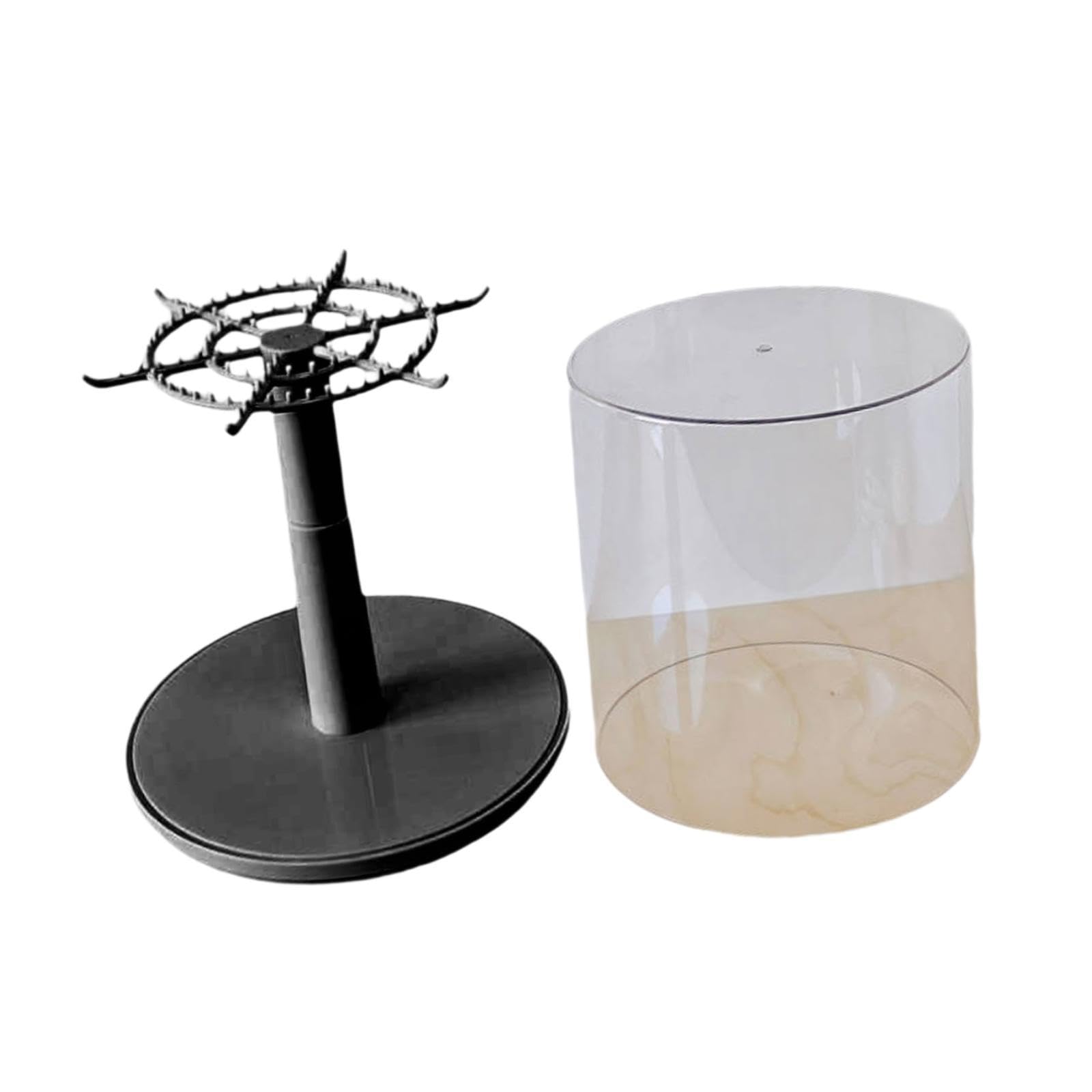 Espositore trasparente per bambole, supporto rotante per action figure, vetrina trasparente con protezione antipolvere, 26 x 23 cm
