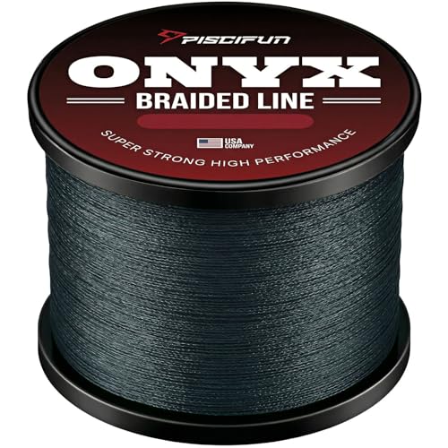 Image of Piscifun Onyx Braided Fishing Line, Superline Abrasion Resistant Braided Lines, Zero Stretch Super Strong, Low Memory, Fast Water Cutting PE Fishing Lines, 6lb-150lb