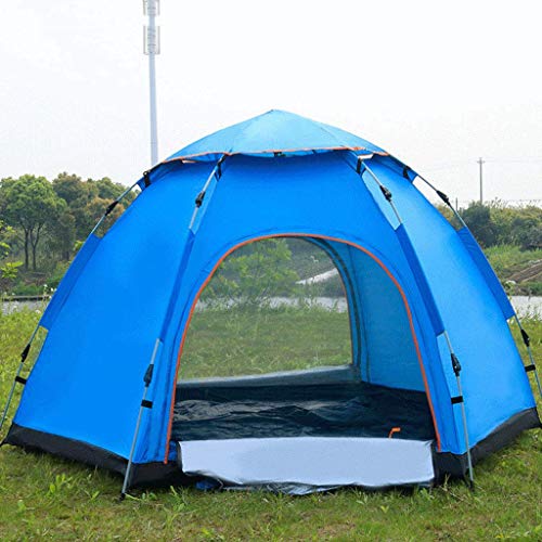 Tente étanche hydraulique 3-4 personnes hexagonale verte pour camping