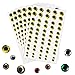 Aventik 360pcs Pack 8 Colors Choice Super Realistic 3-D Fish Eyes Holographic Fishing Lure Eyes, Fly Eyes, Fishing Lure Making, Fly Tying Materials, (Gold with 6 Sizes(360pcs/ Bag))