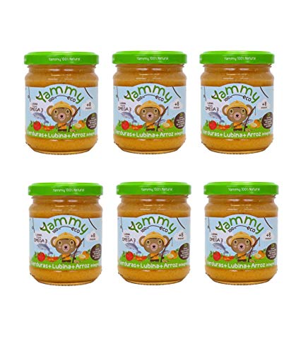 Yammy Tarrito De Verduras Lubina Arroz Integral Ecológico 195Gr X 6 Uds 8M+ 6 Unidades 2000 g