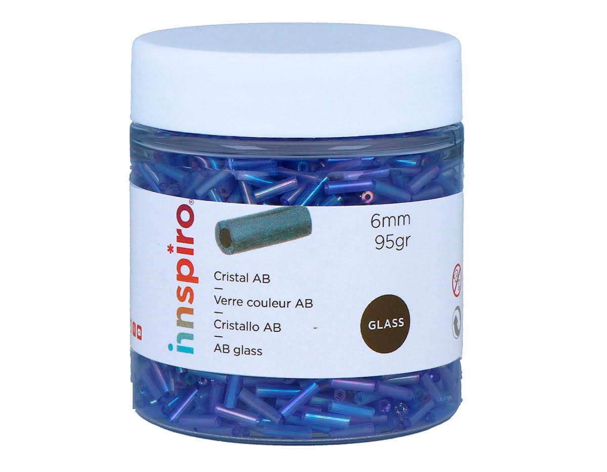 INNSPIRO Glass Rock Cylinder Aurora boreale Blue diam. 1.8 x 6 mm. 95 g.