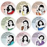 ANATTASOUL 9Pcs Humor Vino Mujeres Posavasos Madera, Posavasos De Madera, Reutilizables, Redondos, Drink Coasters, Taza para Café, Bar, Cocina, Restaurante