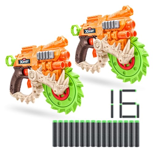 XSHOT Insanity HorrorFire Reaper X Paquete Doble de ZURU con 16 Dardos, Dardos con tecnología Air Pocket y Almacenamiento de Dardos, Juguete al Aire Libre para niños y niñas, Adolescentes y Adultos.