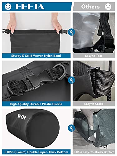 Image of HEETA Waterproof Dry Bag for Women Men, 5L /10L /20L /30L /40L Roll Top Lightweight Dry Storage Bag Backpack with Emergency Whistle for Travel, Kayaking, Boating, Camping, Beach, Cruise Ship Essentials