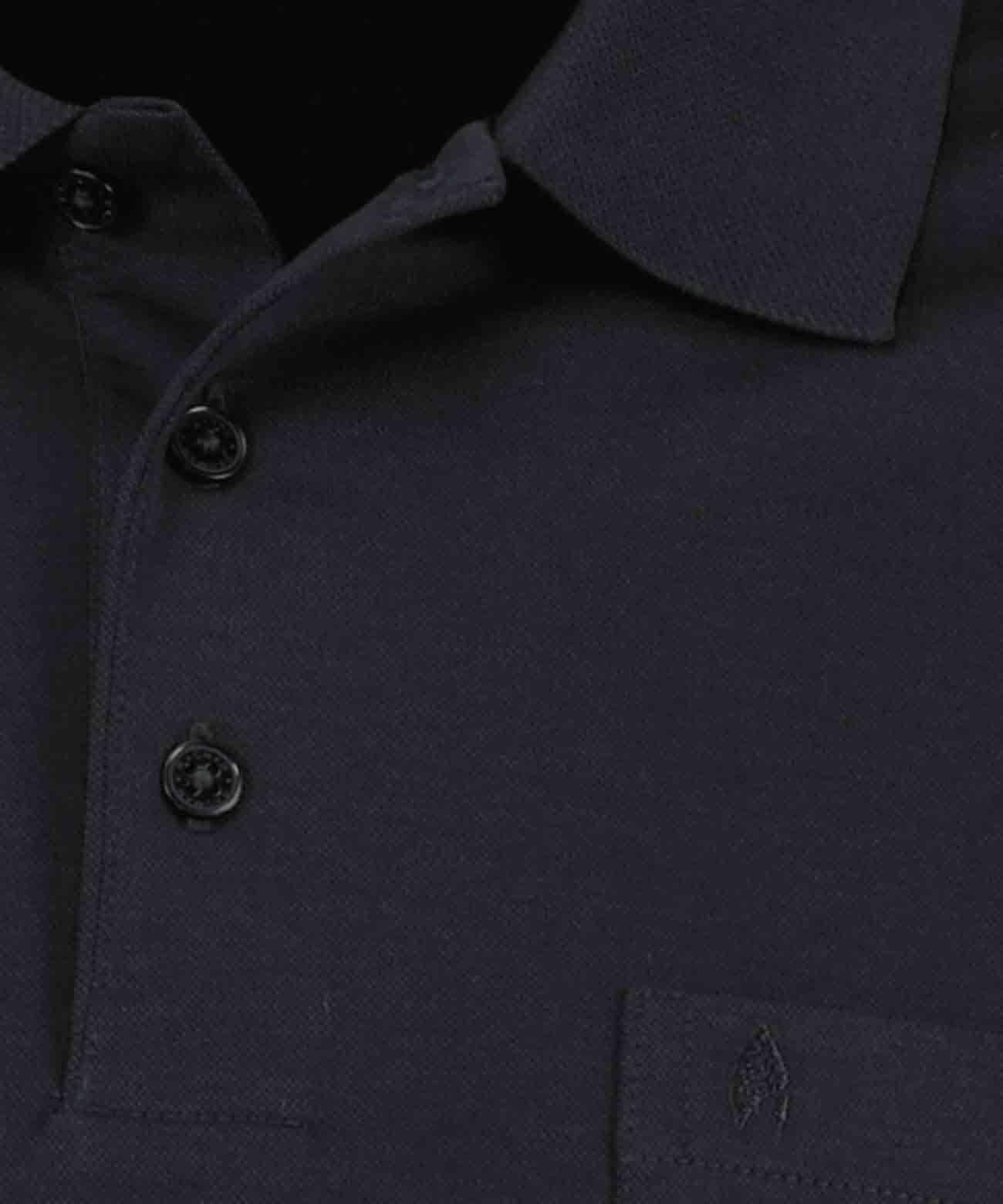 RAGMAN Herren Softknit-Polo mit Brusttasche, Langarm