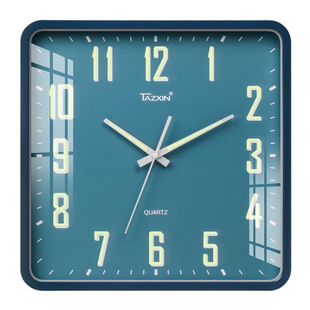 Horloge murale salon bleue de 35.5cm : horloge électronique muette