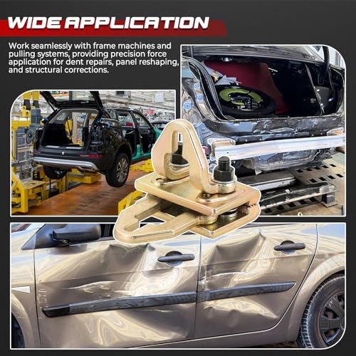 Image of NATGAI Right Angle Auto Body Pull Clamp | 5 Ton Two-Way Self-Tightening Pull Clamp, Multi Hook Point Frame Repair Tool for Car Collision, Dent Pulling, Panel Straightening, and Auto Body Work