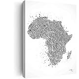 Art Canvas Wall,Africa Map Fingerprint Watercolor Print Art Print Wedding Gift Hometown Poster Afric