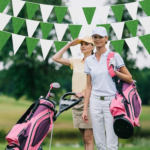 Image of Jetec 5 Pcs 49 ft Golf Party Decorations Pennant Banner Theme Triangle Flags Garland Bunting Banner for Fans Outdoor Indoor Home Sport Birthday Party Decorations Supplies