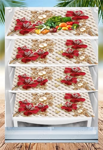 Image of THE LION'S SHARE Multipurpose Refrigerator Sheet | Drawer Mat | Water Proof PVC Material | Fridge Mats (Multi Colour -Pack of 03) -TLS-09