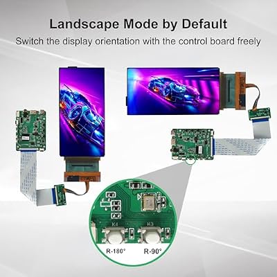 wisecoco 6 inch Flexible Screen Upgraded Version 2K 2880x1440 OLED Bendable Display with HDMI Driver Control Board Landscape Mode by Default Compatible with Windows MAC OS Linux Android