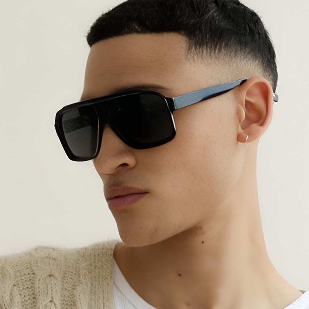Gafas de Sol de Gran tamaño para Hombres y Mujeres, Gafas de Lujo a la con Montura Grande, Gafas de Sol Vintage a la para Conducir al Aire Libre UV400