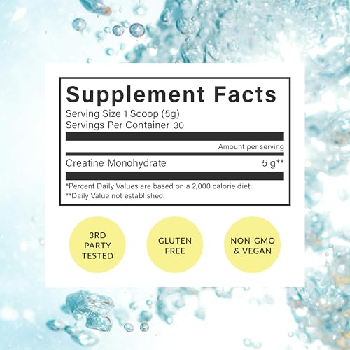 Image of BEAM Creatine Monohydrate Powder - 5g Micronized Creatine Monohydrate, Third Party Tested Creatine for Women & Men, Muscle Strength, Growth, Recovery & Cognitive Support, Unflavored, 60 Servings