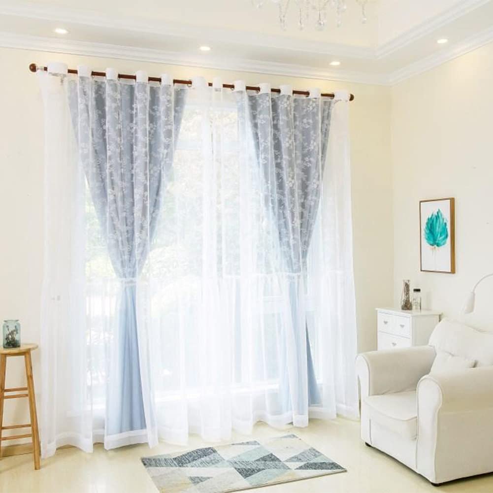 Rideau occultant et voile dentelle pour chambre et salon
