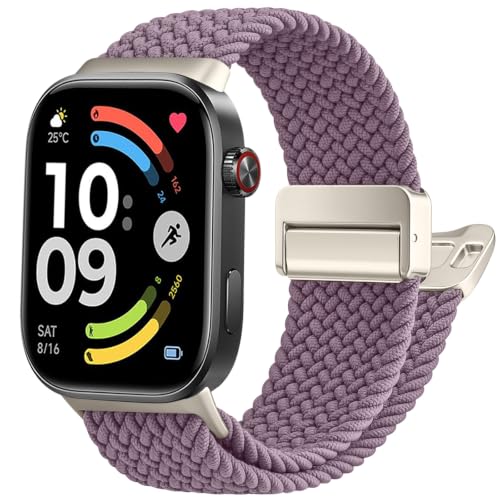 Image of Tobfit Stretchy Nylon Braided Band for Redmi Watch 6 /Redmi Watch5 /4 & Xiaomi Smart Band 8 Pro /9 Pro - Breathable, Adjustable Quick-Release Replacement Strap