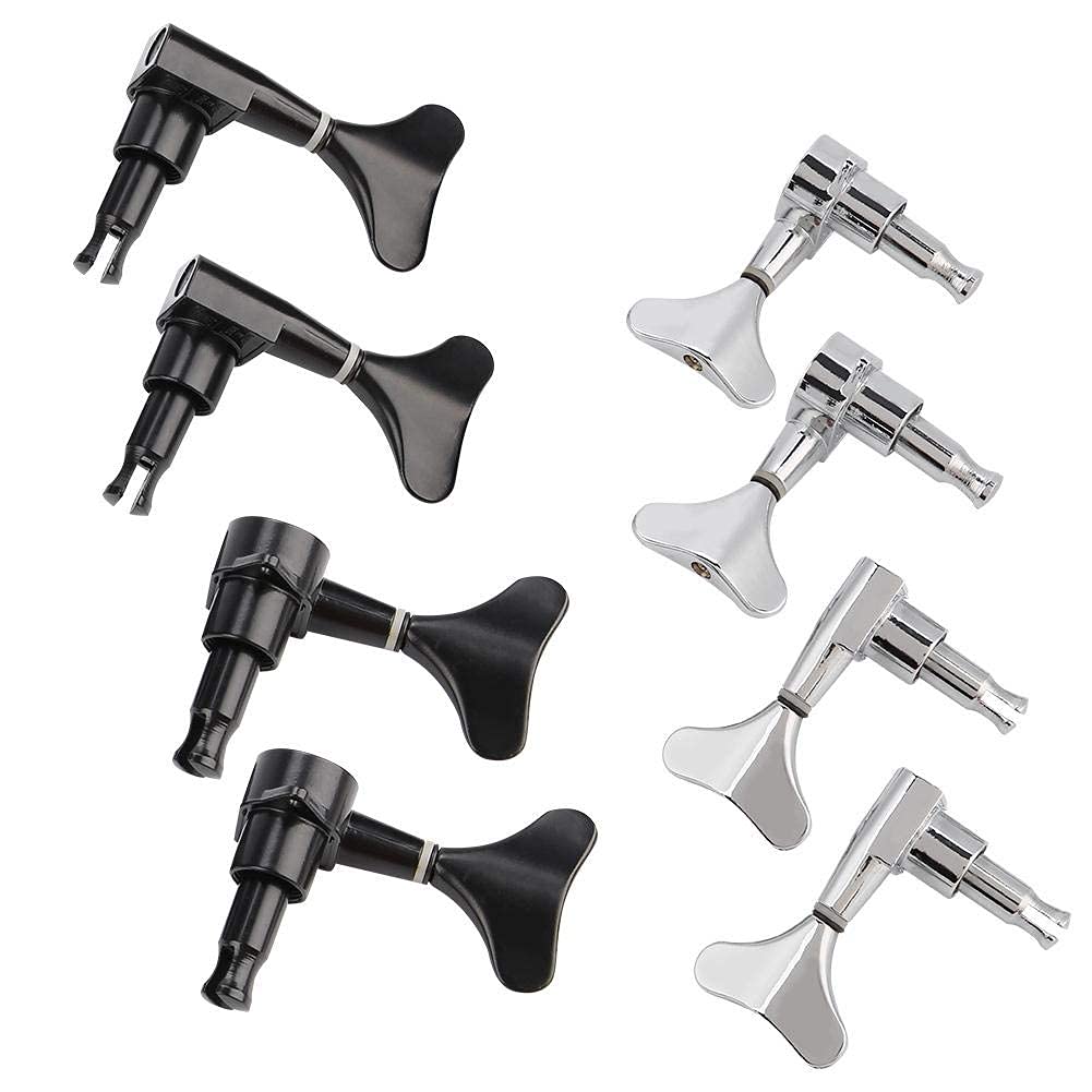 Alomejor 2L2R 4 sztuki uszczelnionych kołków do strojenia gitary basowej w kształcie rybiego ogona przycisk gitara basowa maszyna tuner głowica tuner do precyzyjnego basu i basu jazzowego