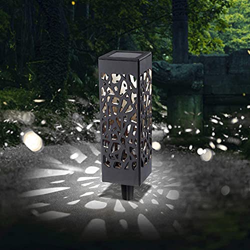 Jocestyle Solar Lights Outdoor, Landscape Lanterns & Torches, LED Solar Waterproof Hollow Lamp Lawn Stakes Induction Light Garden Decor