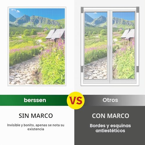 Miniatura 5 de Mosquitera Para Ventana 2 Set - 110 X 130 Cm - Blanca, No Es Necesario Taladrar, Con Cúter, Adhesivo, Se Puede Cortable Diy