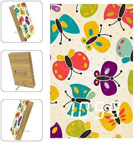Lyetny Colorful Butterflies Digital Alarm Clock Display Time Temperature Date LED Decorative Clock