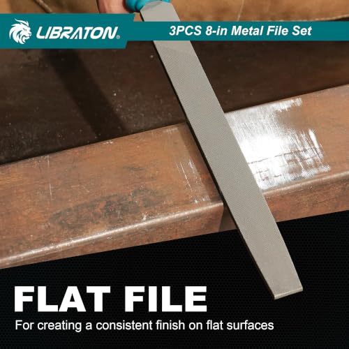Image of LIBRATON Metal File, 3PCS Metal File Set, 8 inch Multi-Shape Files for Metal