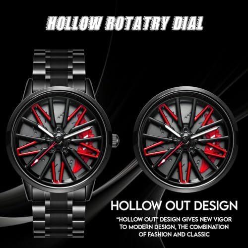 V2A Vortex Wheel Rolling Series Men's Analog Watch Black - Image 4