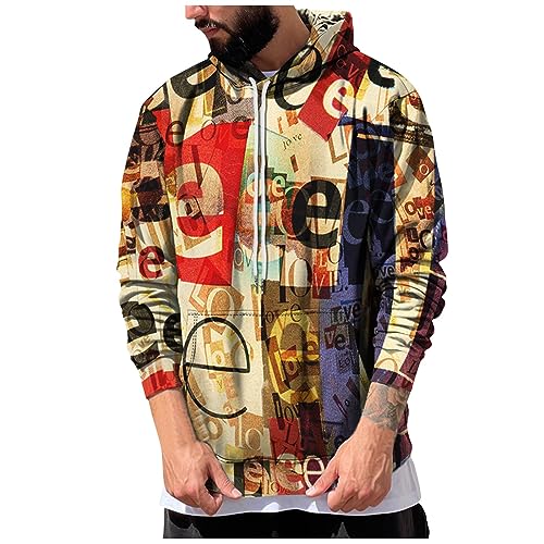 GOFULY Mens Sweatshirt Hoodie Lightweight Fall Tie Dye Hoodies Long Sleeve Pullover Sweatshirts Drawstring Shirt With Pocket