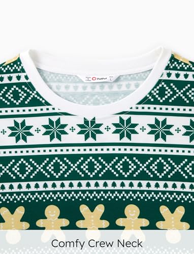 PATPAT Conjunto de pijamas de Natal para a família, com estampa de rena e floco de neve, conjunto de