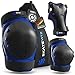 SKATEWIZ Knieschoner Kinder Schoner Inliner Kinder - SMASH Größe S in Blau Schwarz - Protektoren Kinder Schlittschuhe - Schützer Inline Skates Kinder - Inliner Schoner Kinder Knieschützer