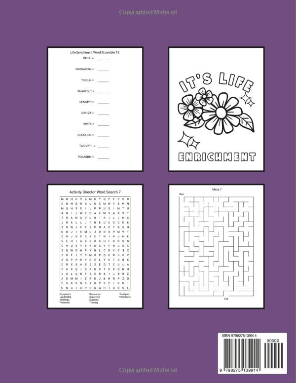 Life Enrichment Coordinator Activity Book: Funny Snarky Appreciation Gift For Activity Professionals Week (Life Enrichment Gifts) image 3