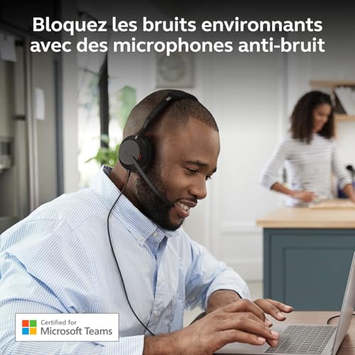Jabra Evolve2 50 - USB-A/USB-C - Casque Mono Filaire certifié pour Les équipes Microsoft