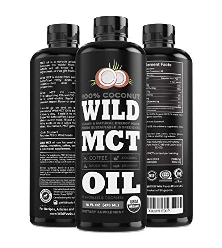 Organic Mct Oil C8/C10 Blend From 100% Coconuts | Usda, Non-Gmo, Triple Filtered & Batch Tested For Purity, Great For Coffee, Smoothies, Dressings & Keto Recipes (16Oz Bpa-Free Bottle) #TOP12