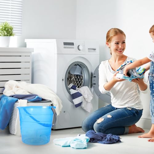 Cubo de plástico azul de 12L con asa resistente para pesca 7