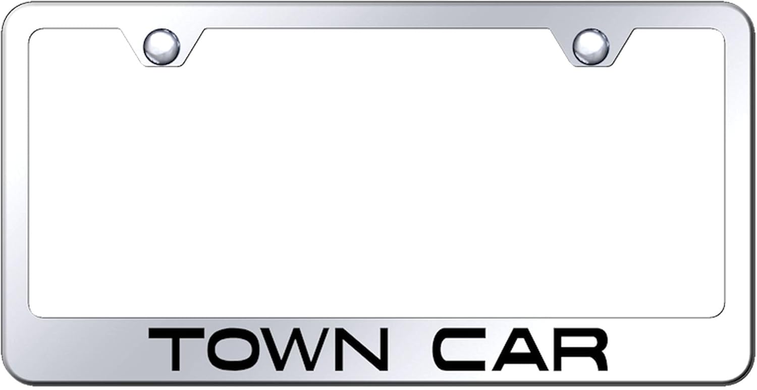 Au-TOMOTIVE GOLD Laser Etched Logo Stainless Steel License Plate Frame for Lincoln Town Car (Chrome)