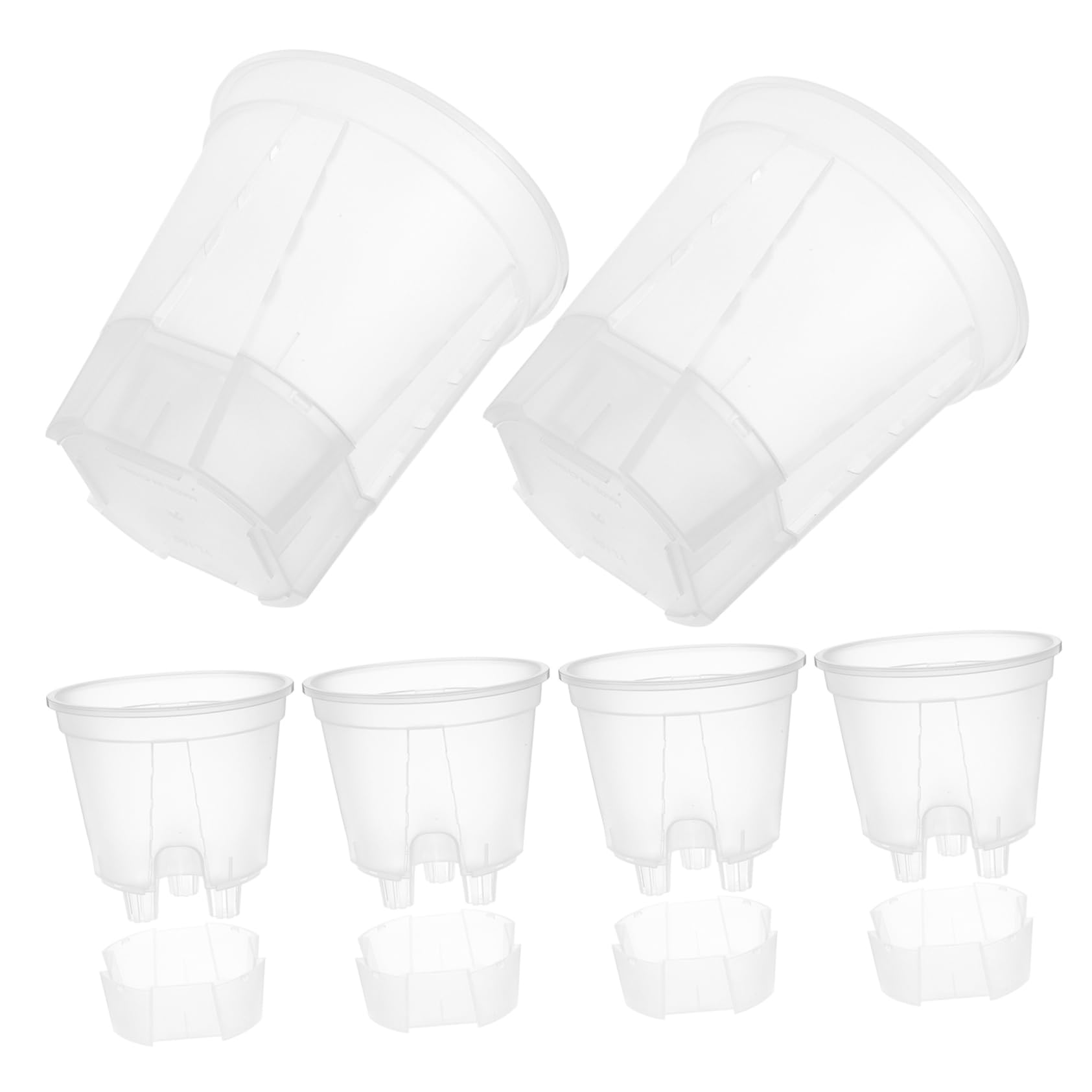 6pièces Pots à Orchidées Transparente avec Drainage Pots De Auto-arrosants pour Plantes Intérieur Bacs Plastique Respirants pour Et