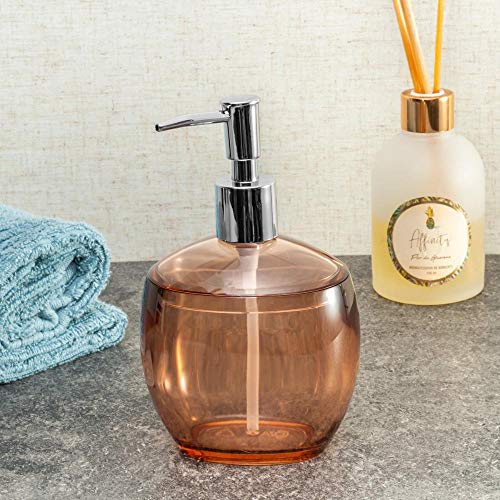 Porta Sabonete Líquido e Álcool Gel Spoom, 300 ml, 10,6 x 8,5 x 17,2 cm, Rosa Blush, Coza