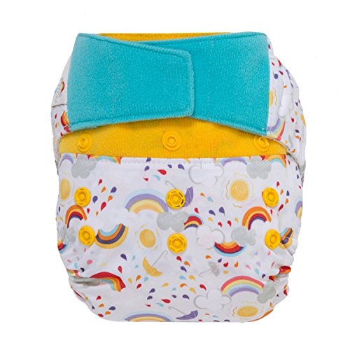 GroVia Reusable Hybrid Baby Cloth Diaper Hook & Loop Shell (Rainbow Babyl)