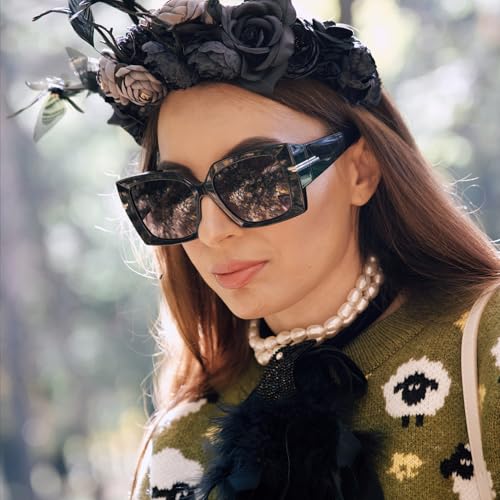 LVIOE Fit Over Sunglasses for Women Oversized Frame & Big Temple & Full UV400 Protection Polarized Lens Fashion Design LS75192