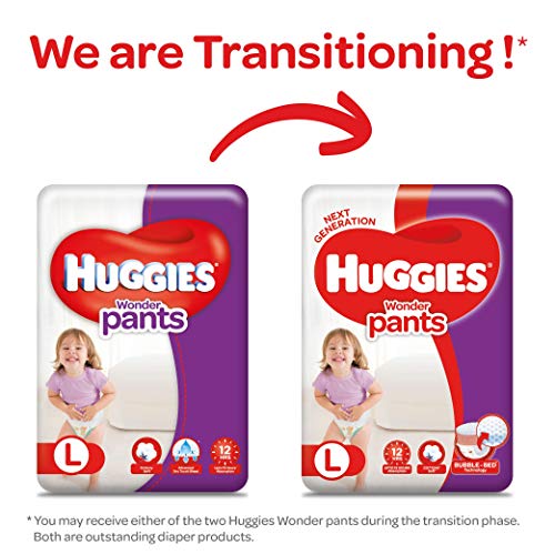 Image of Huggies Wonder Pants, Large Size Diapers, 64 Count & Huggies Wonder Pants, Extra Large (XL) Size Diapers Combo Pack of 2, 38 Counts Per Pack, 76 Counts